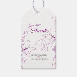 Kärlek och tack gladiolus art mulberry lila presentetikett