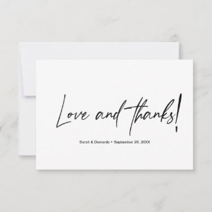 Kärlek och tack Handlettering Anpassningsbar Photo Kort