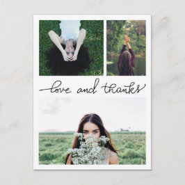 Kärlek och tack, handskrivna foton i tre Student Vykort