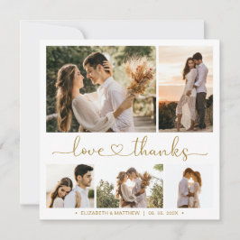 Kärlek och tack Heart 5 Photo Collage Bröllop