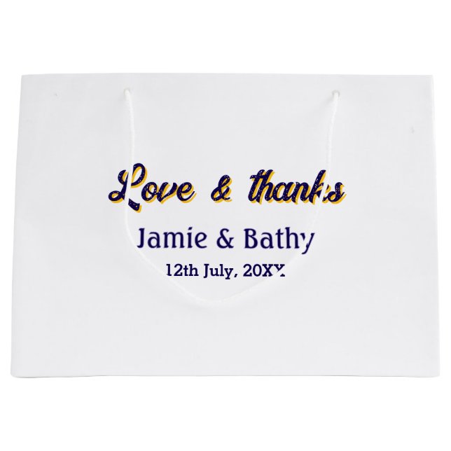 Kärlek och tack lila orange ett par namn datum (Framsidan)