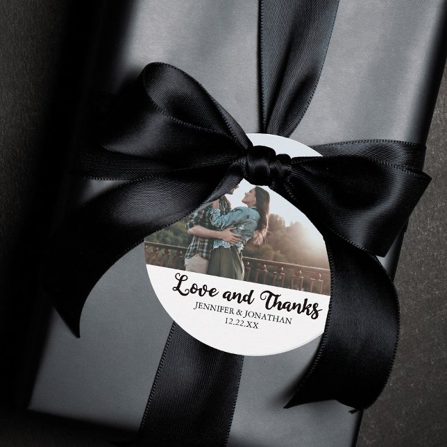 Kärlek och tack, lite foto Chic Bröllop Gåvor Etiketter (Skapare uppladdad)