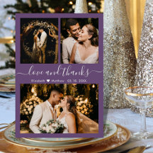 Kärlek och tack Mauve Photo Collage Tack