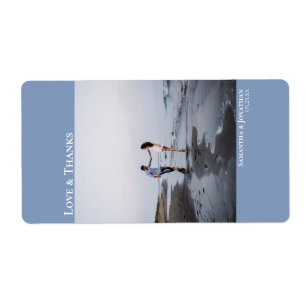 Kärlek och tack - minimalistisk Dusty Blue Bröllop Fraktsedel