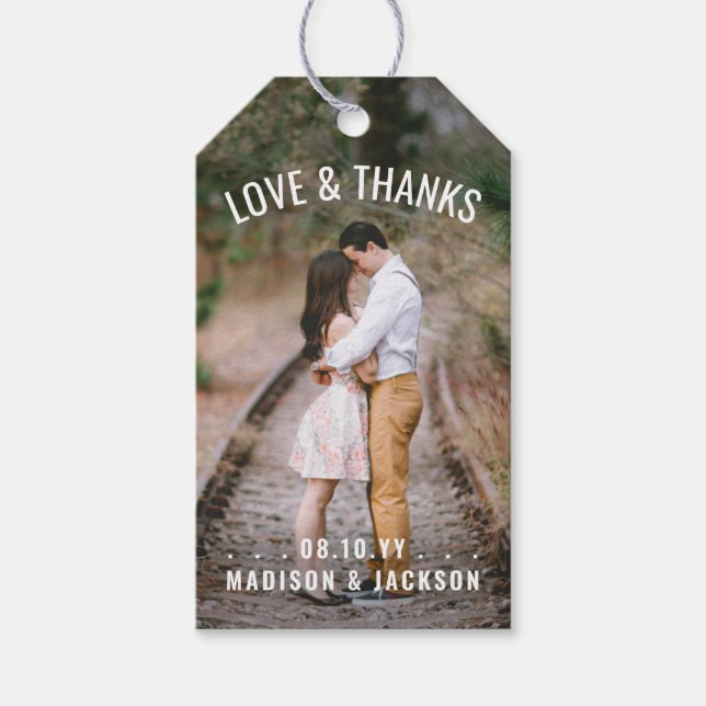 Kärlek och tack Modern 2 Photo Bröllop Tack Presentetikett (Framsidan)