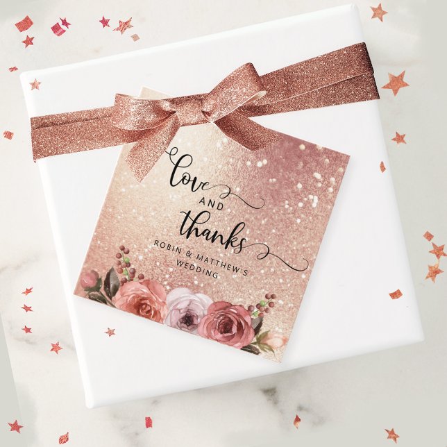 Kärlek och tack, modern,  Ro Guld Gåvor Etiketter (Skapare uppladdad)