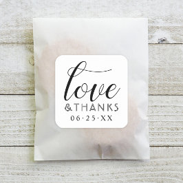 Kärlek och tack Modern vit bröllopsdekor Fyrkantigt Klistermärke