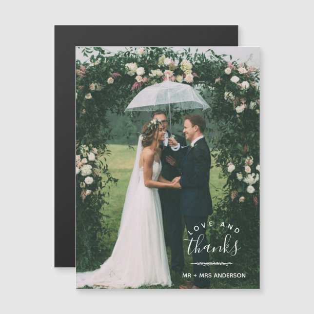Kärlek och tack Photo Bröllop Tack (Fram/baksida)