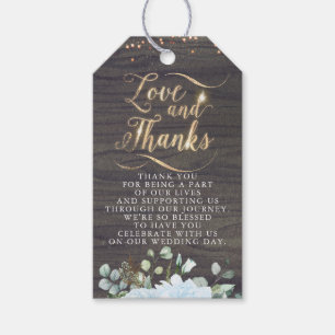 Kärlek och tack Rustic Blommigt Pumpkin Fall Weddi Presentetikett