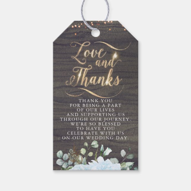 Kärlek och tack Rustic Blommigt Pumpkin Fall Weddi Presentetikett (Framsidan)