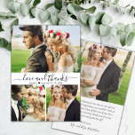 Kärlek och tack, skript 3 Photo Collage Bröllop Tack Kort<br><div class="desc">Modern minimalistisk Elegant, "Kärlek and tack", skript 3 Photo Collage Bröllop - tackkort. Snyggt bröllop tackar dig för att du har en kortmall med 3 (3) foto på framsidan och ett (1) foto på baksidan. Med texten "Kärlek och tack" i ett snabbt bokstäver som skriver typsnittet typografi med svan i...</div>