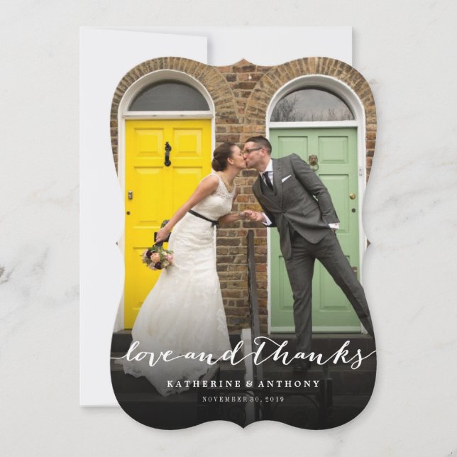 Kärlek och tack Snyggt Chic Photo Bröllop (Framsida)