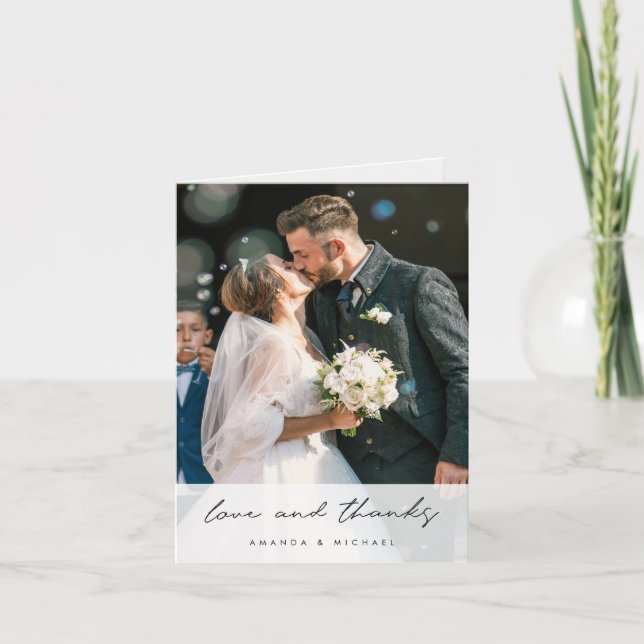 Kärlek och tack två foto Bröllop (Framsida)