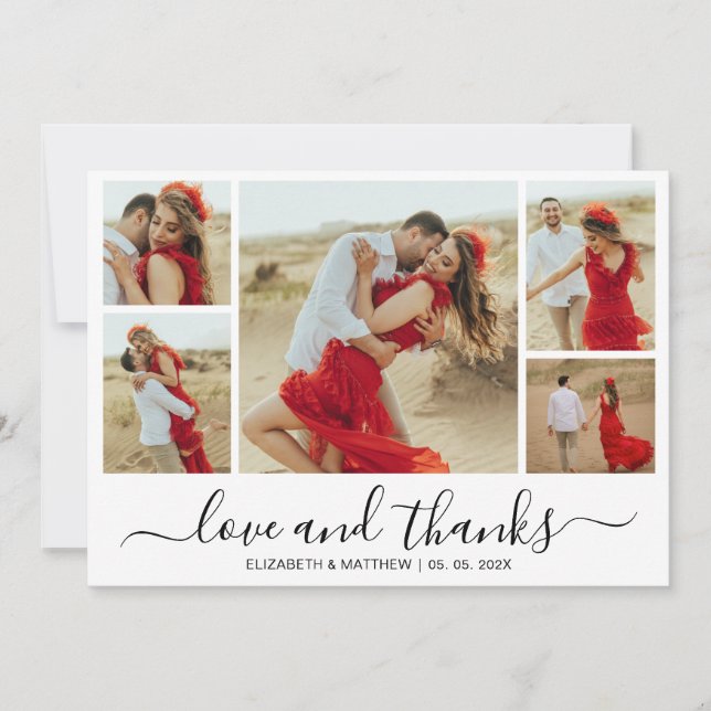 Kärlek och tack Typografi 5 Photo Collage (Framsida)