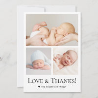Kärlek och tack Typography Photo Grid Pojke