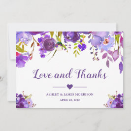 Kärlek och tack Violett Lila Akvarell Blomma