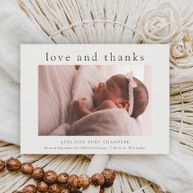 Kärlek och Tacksamhet Minimal Foto Bebis