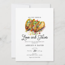 Kärlek och Tacos | Inbjudan till Förlovningsfest