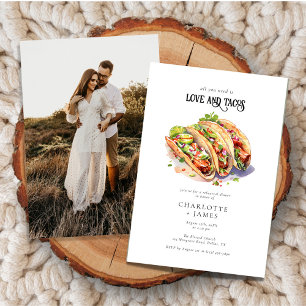 Kärlek och Tacos Photo Bröllop Rehearsal Dinner Inbjudningar