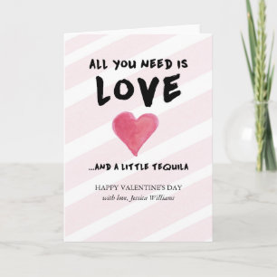 Kärlek och Tequila Valentindagen Helgkort