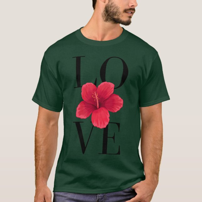 Kärlek och underbara blommor älskare och par prese t shirt (Framsida)
