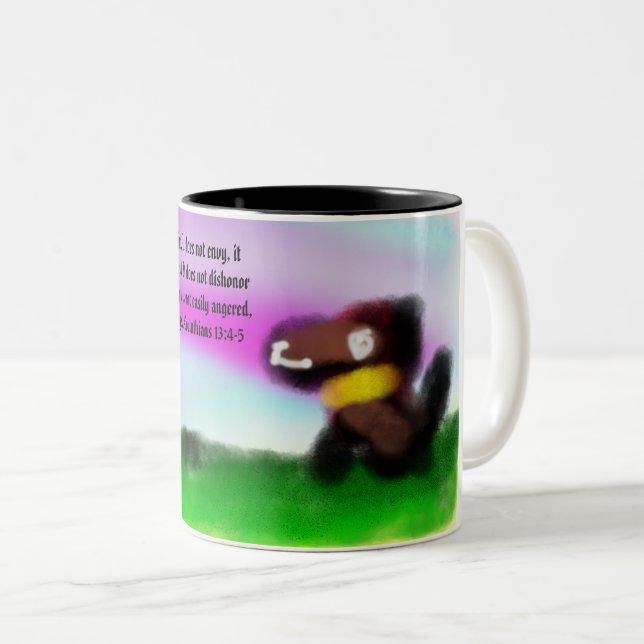 kärlek och vänlighet Två-Tonad mugg (Framsida höger)