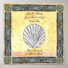 "Kärlek och vänner", Poster 28 cm x 28 cm