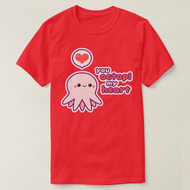 Kärlek Octopus T Shirt (Design framsida)