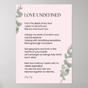 Kärlek Odefinierad Dikt Poetry Poster