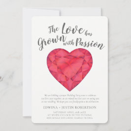 Kärlek odlade rubyvattenfärg efter bröllopsfesten inbjudningar