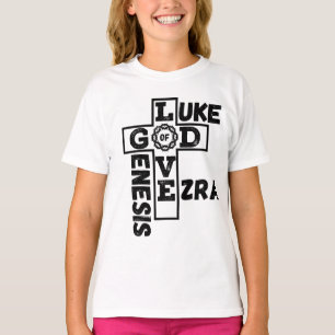 Kärlek of God Biblical Crossword Girl T Shirt