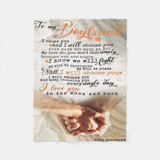 Kärlek-offert för Boykompis | Gift för make, bf Fleecefilt (Framsidan)