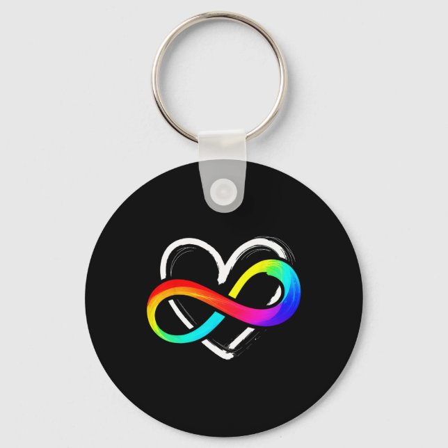 Kärlek Ofinity Heart Puzzle Biet Kärlek Autism Med Nyckelring (Framsida)