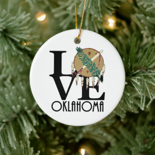 KÄRLEK Oklahoma Julgransprydnad Keramik