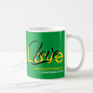 KÄRLEK, OKONDITIONELLT, Grönt Monogram Christian Kaffemugg
