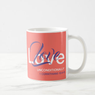 KÄRLEK, OKONDITIONELLT, monogram Christian Coral Kaffemugg