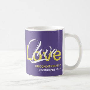 KÄRLEK, OKONDITIONELLT, monogram kristen Lila Kaffemugg