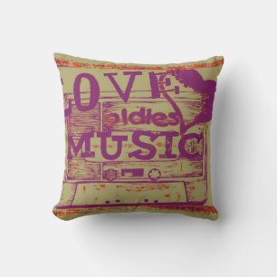Kärlek oldies Music Vintage Pillow Kudde