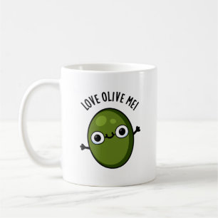 Kärlek Olive Me Funny Food Pun Kaffemugg