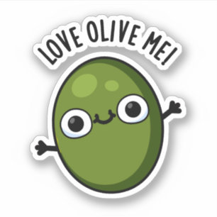 Kärlek Olive Me Funny Food Pun Klistermärken