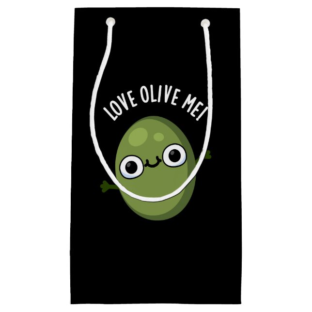 Kärlek Olive Me Funny Food Pun Mörk BG (Framsidan)