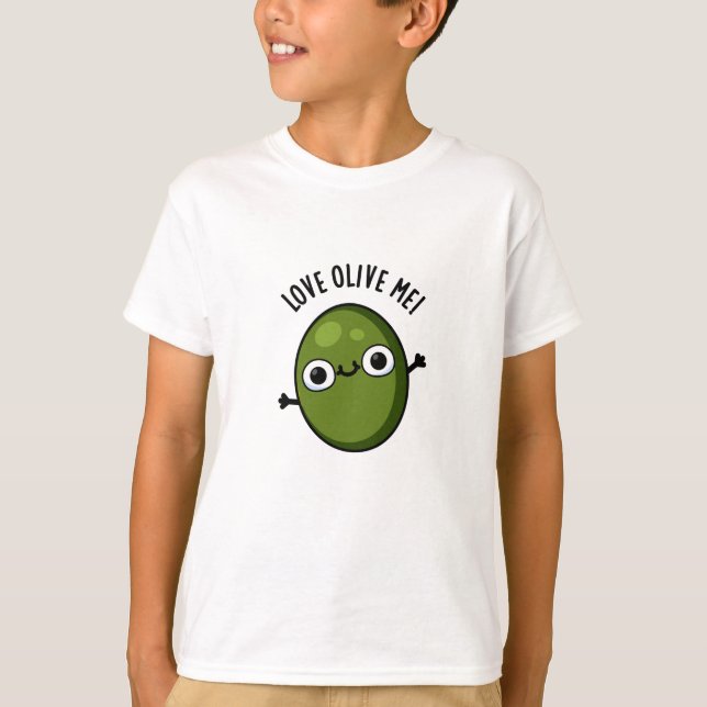 Kärlek Olive Me Funny Food Pun T Shirt (Framsida)