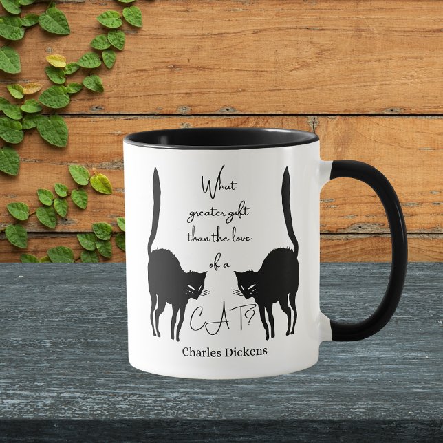Kärlek om en katt - Charles Dickens citat Mugg (Cat Lovers Charles Dickens Mug)