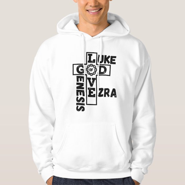 Kärlek om Guds bibliska korsord Manar Hoodie (Framsida)