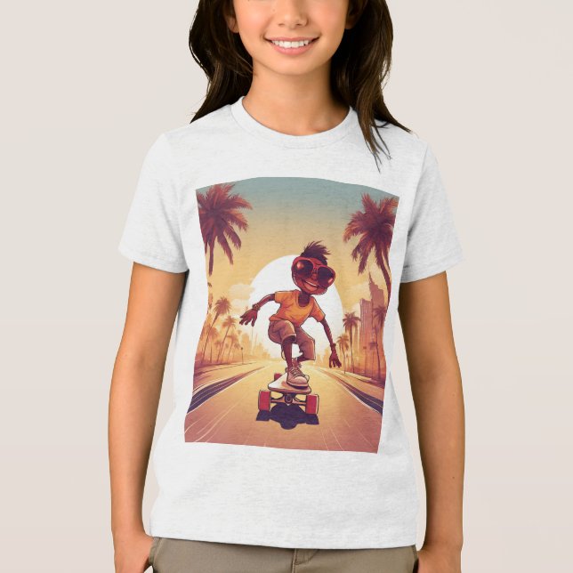 Kärlek om Hjul - Coola Skateboarding Heart Design  T Shirt (Framsida)