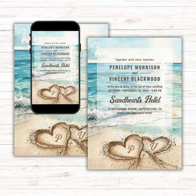 Kärlek om inbjudan till Beach-bröllop (Skapare uppladdad)