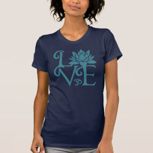 Kärlek-Om-Namaste Racerback kricka & mörk - blå T-shirt