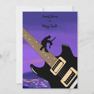 Kärlek om Strings of Electric Guitar Bröllop Inbjudningar