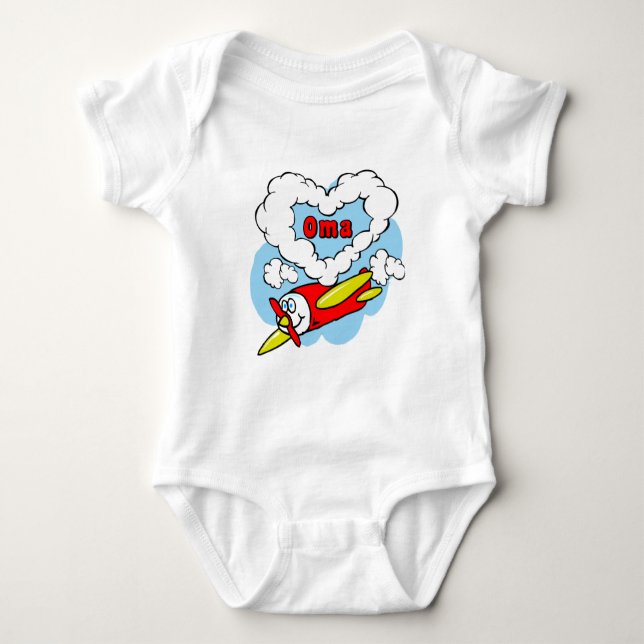 Kärlek Oma Kids flygplan T Shirt (Framsida)