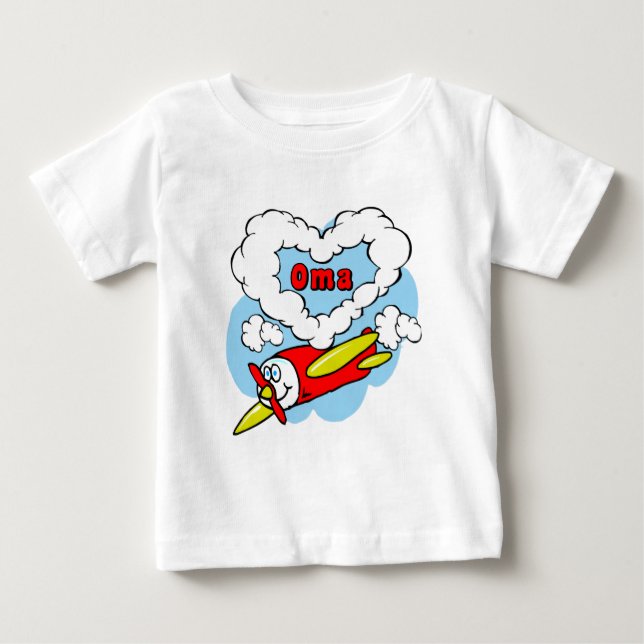 Kärlek Oma Kids flygplan T-shirt (Framsida)